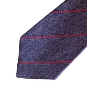 VINTAGE Versace Blue Tie with Red Diagonal Stripe Detail